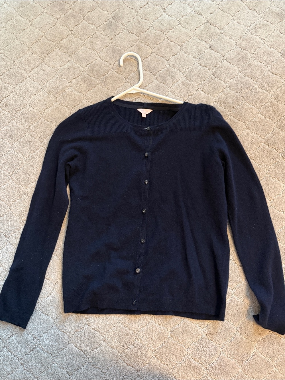 Jigsaw Classic Navy Crewneck Button-Front Sweater age 12/13